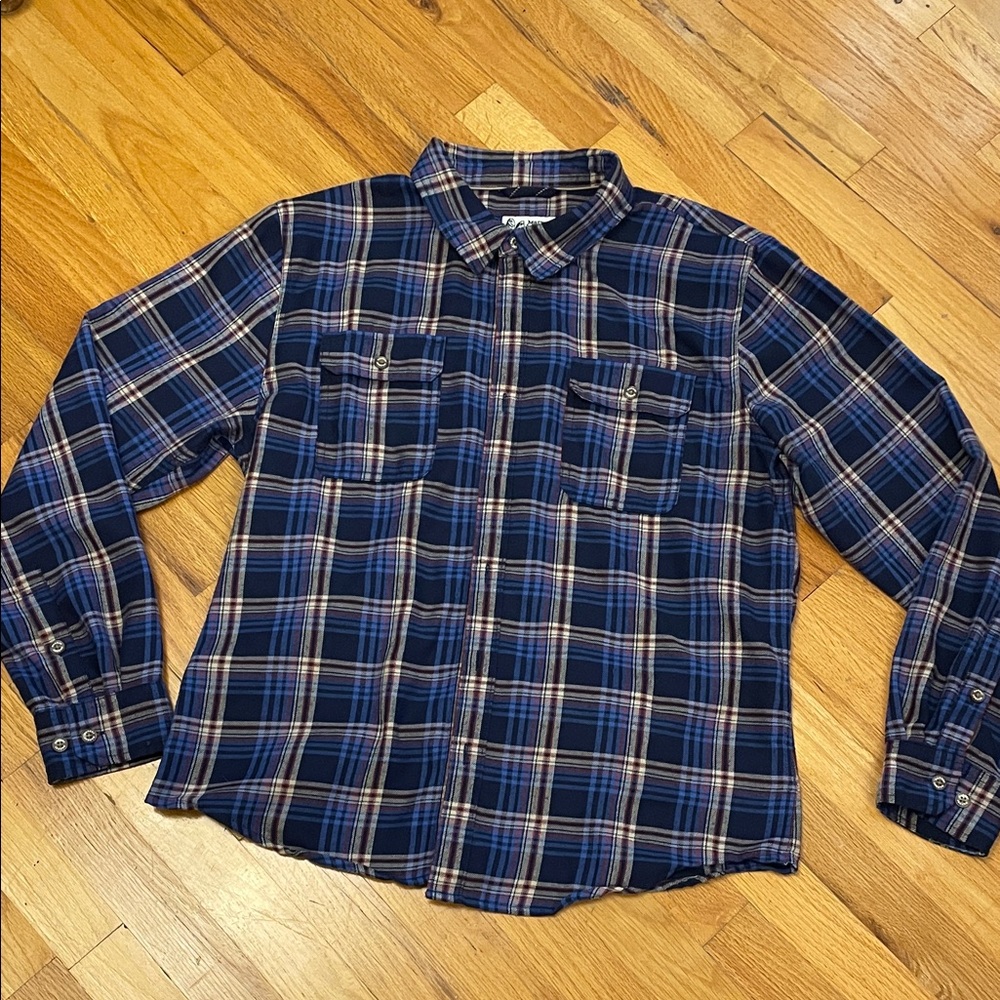 Marmot Bayview Midweight Flannel Shirt. Size Large. Blue Plaid. EUC